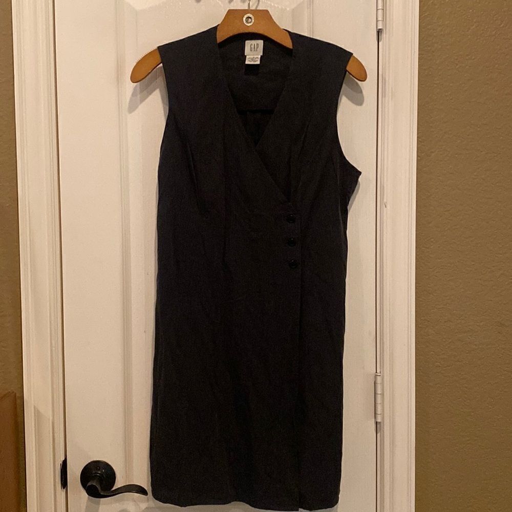 Gap Vintage Dark Gray Business Wrap Dress Size 6 NWOT